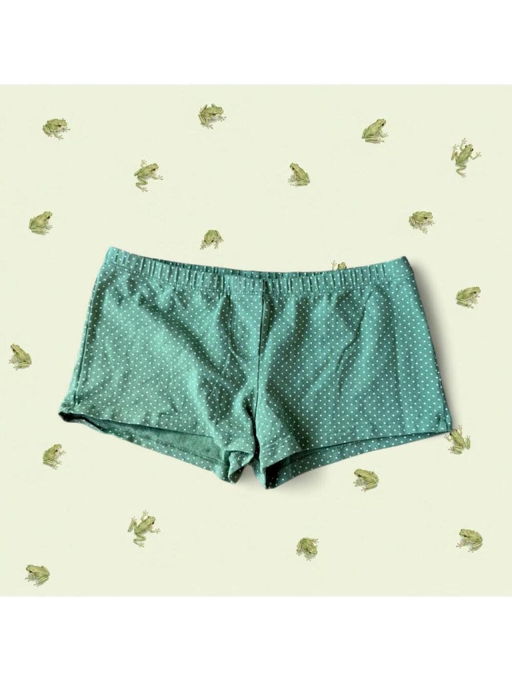 Brandy Melville green with white polka dots shorts